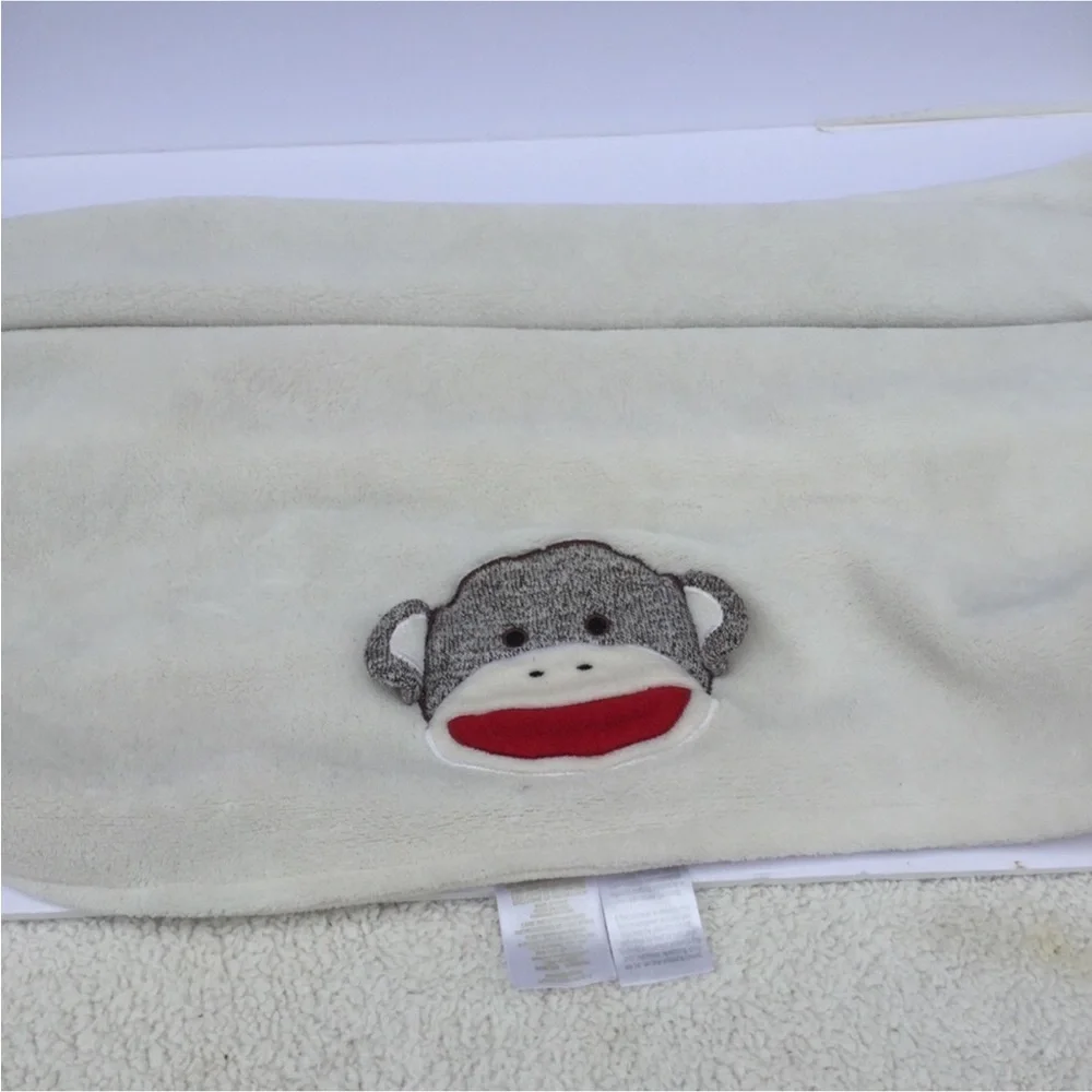 Baby Starters Cream Sock Monkey Blanket 30”x40”